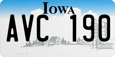 IA license plate AVC190