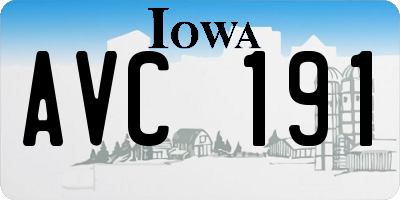IA license plate AVC191