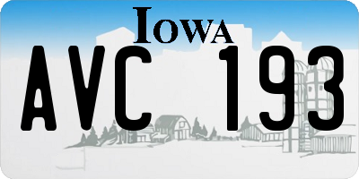 IA license plate AVC193