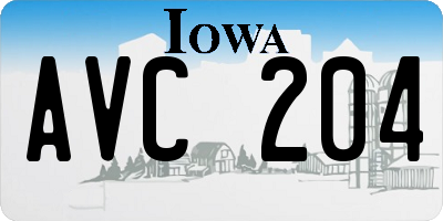 IA license plate AVC204