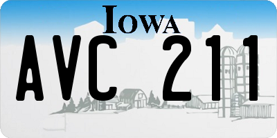 IA license plate AVC211