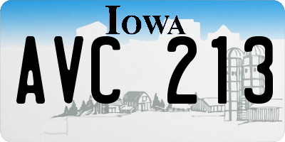 IA license plate AVC213