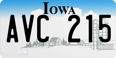 IA license plate AVC215