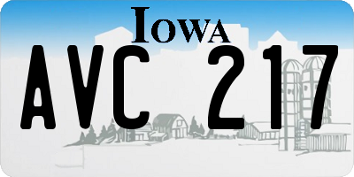 IA license plate AVC217