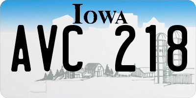 IA license plate AVC218
