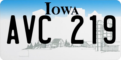 IA license plate AVC219