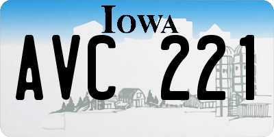 IA license plate AVC221