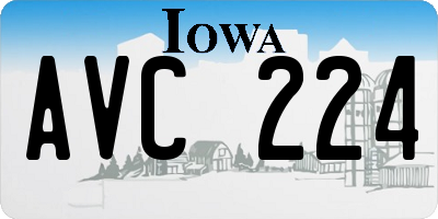 IA license plate AVC224
