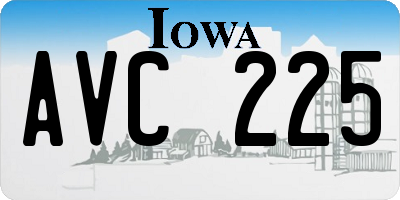 IA license plate AVC225