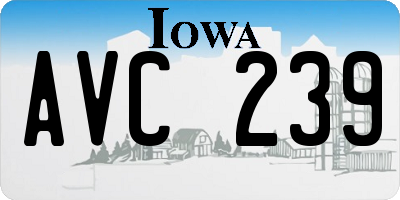 IA license plate AVC239