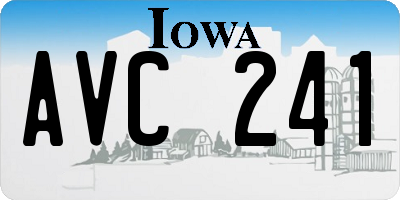 IA license plate AVC241