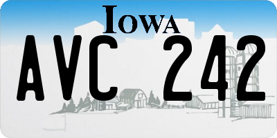 IA license plate AVC242