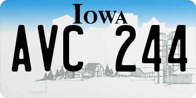 IA license plate AVC244