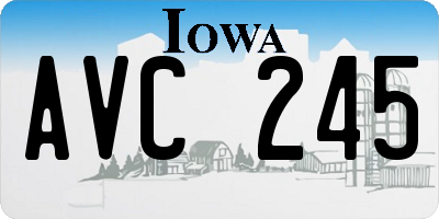 IA license plate AVC245
