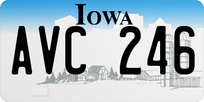 IA license plate AVC246