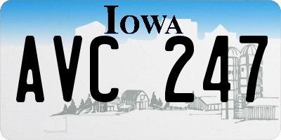 IA license plate AVC247