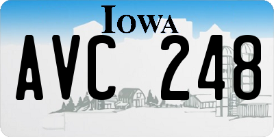 IA license plate AVC248