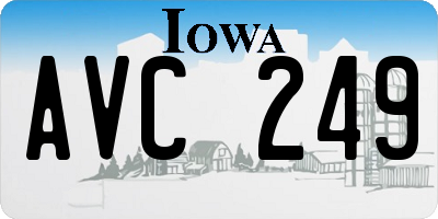 IA license plate AVC249