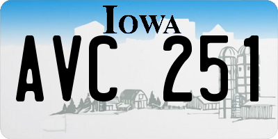 IA license plate AVC251
