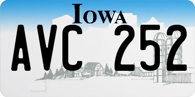 IA license plate AVC252