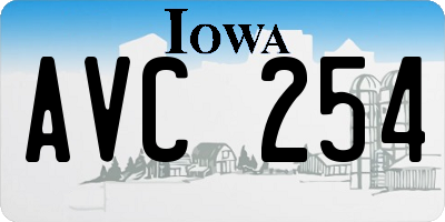 IA license plate AVC254