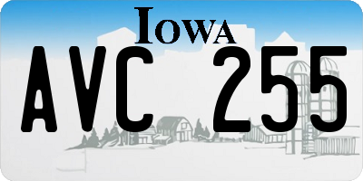 IA license plate AVC255