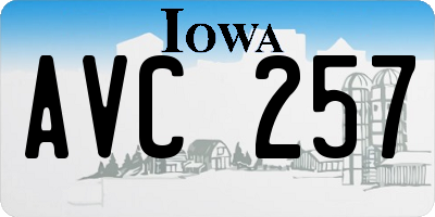 IA license plate AVC257