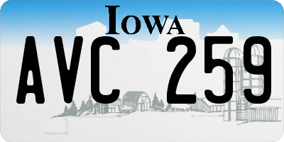 IA license plate AVC259