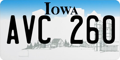 IA license plate AVC260
