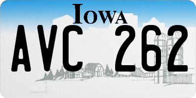IA license plate AVC262