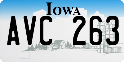 IA license plate AVC263