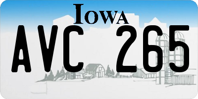 IA license plate AVC265