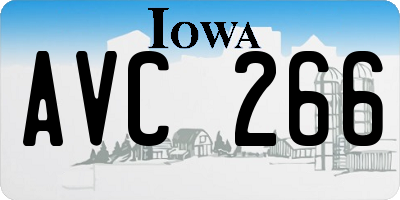 IA license plate AVC266