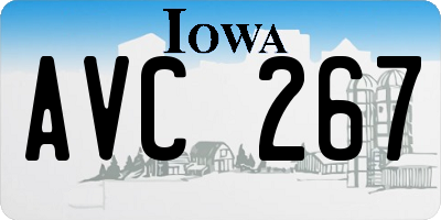 IA license plate AVC267