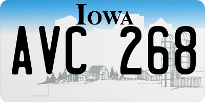 IA license plate AVC268