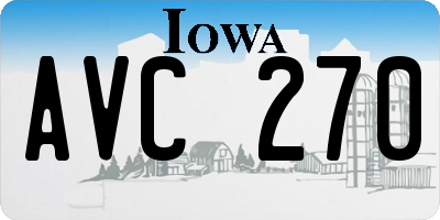 IA license plate AVC270
