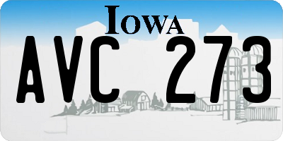 IA license plate AVC273