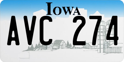 IA license plate AVC274