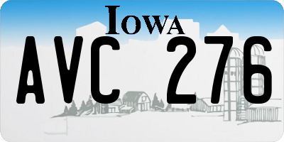 IA license plate AVC276
