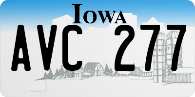 IA license plate AVC277