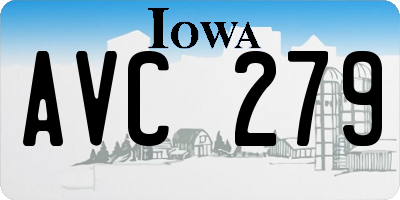 IA license plate AVC279