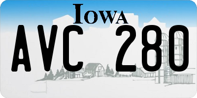 IA license plate AVC280