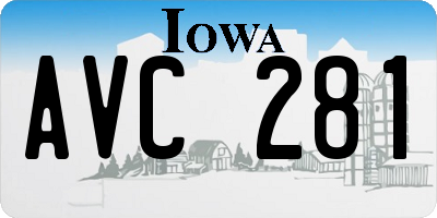IA license plate AVC281