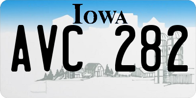 IA license plate AVC282
