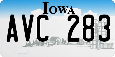 IA license plate AVC283
