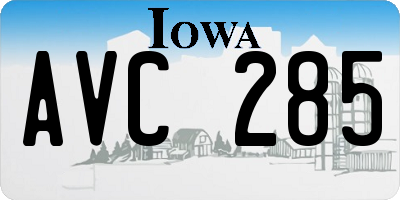 IA license plate AVC285