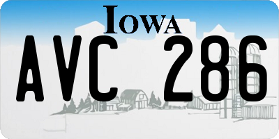 IA license plate AVC286