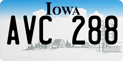 IA license plate AVC288