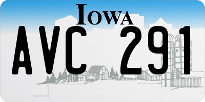 IA license plate AVC291