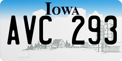 IA license plate AVC293
